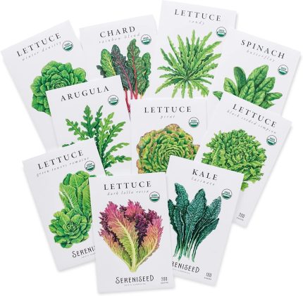 Sereniseed Certified Organic Leafy Greens Lettuce Seeds Collection (10-Pack) – Grow Fresh